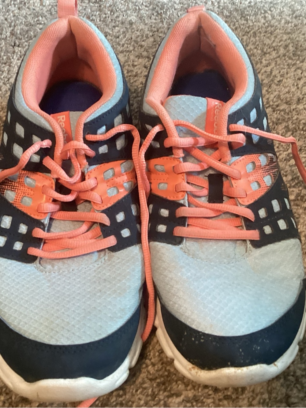 Reebok Women's Light Blue and Coral Athletic Sneakers